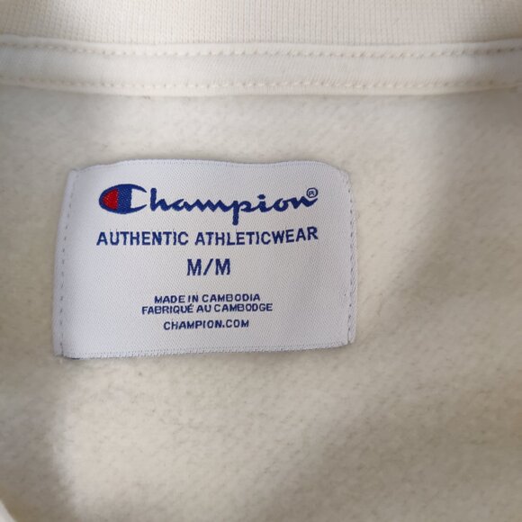 Champion Men's Authentic Athleticwear Sweatshirt Size M White Cotton Blend Sport - Picture 2 of 9
